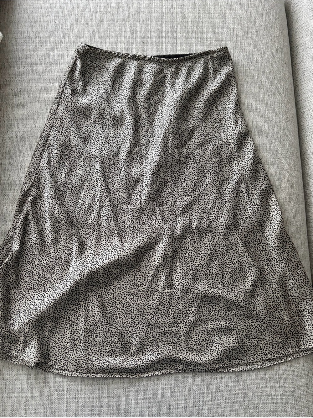 Sienna Sky Beige and Black Midi A-Line Skirt